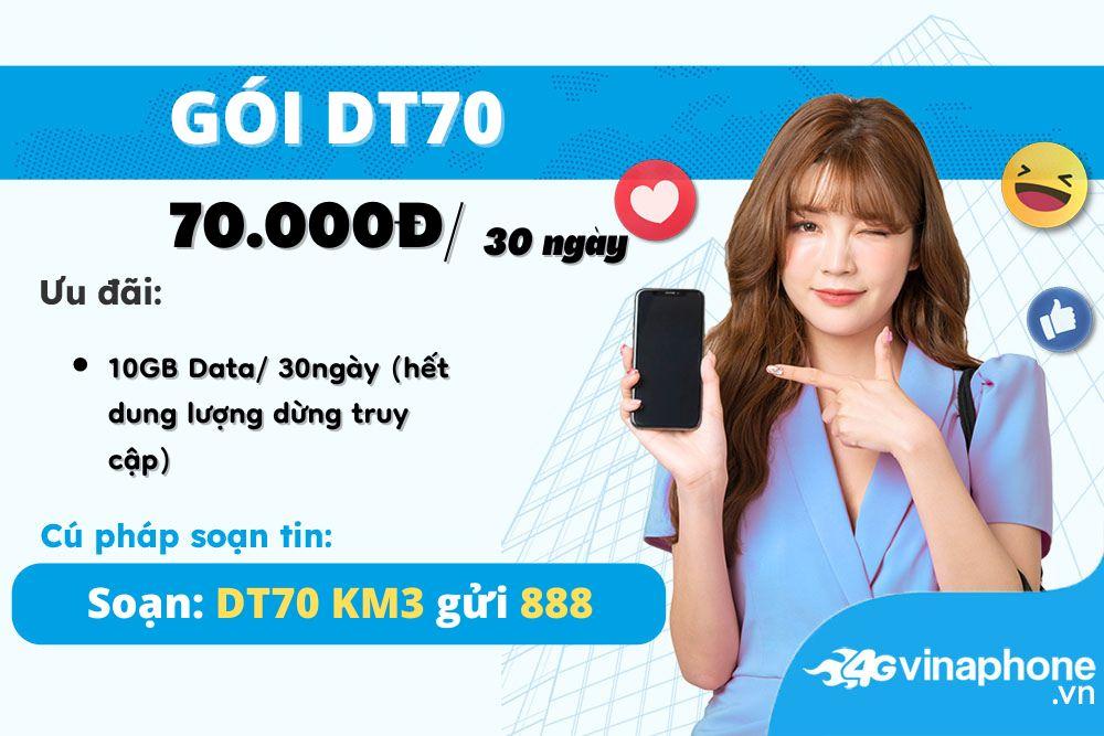 Hướng dẫn đăng ký gói cước DT70 Vinaphone