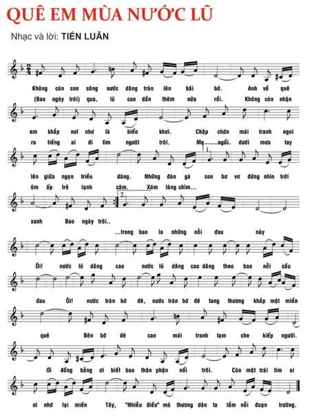 Quê em mùa nước lũ (nốt chữ cái + xướng âm).
