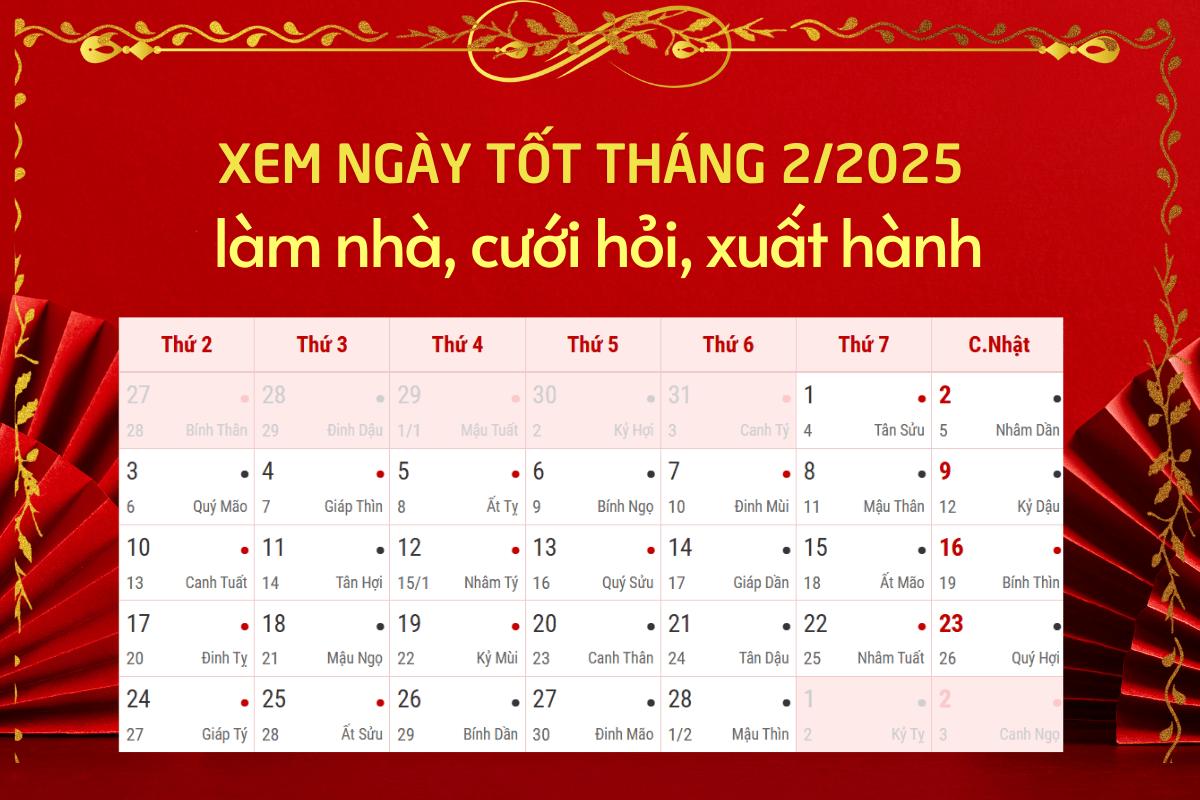 Ngày tốt tháng 22025