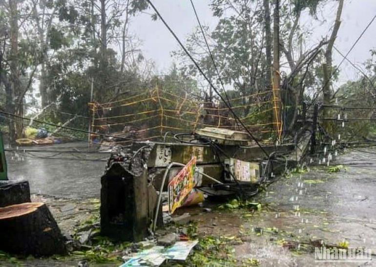 Thái Bình: Cột điện, tủ điện gãy đổ la liệt, khoảng 570 nghìn khách hàng bị mất điện