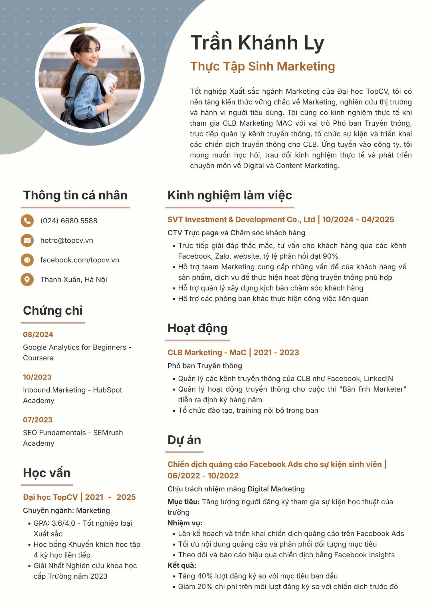 Chia sẻ mẫu CV dành cho sinh viên mới ra trường hoàn hảo nhất 2025