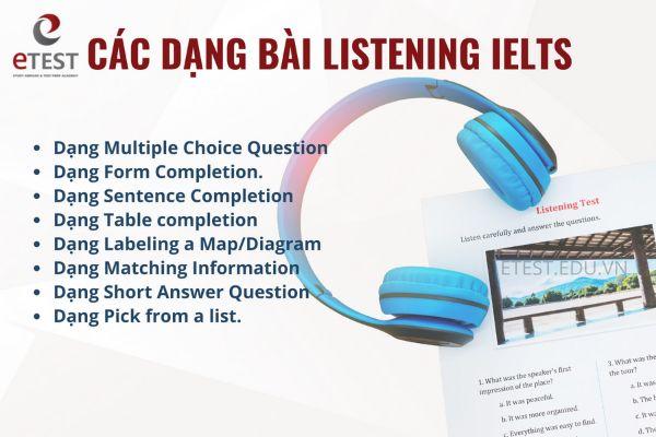 Các dạng bài Listening IELTS thường gặp và lưu ý cần nhớ