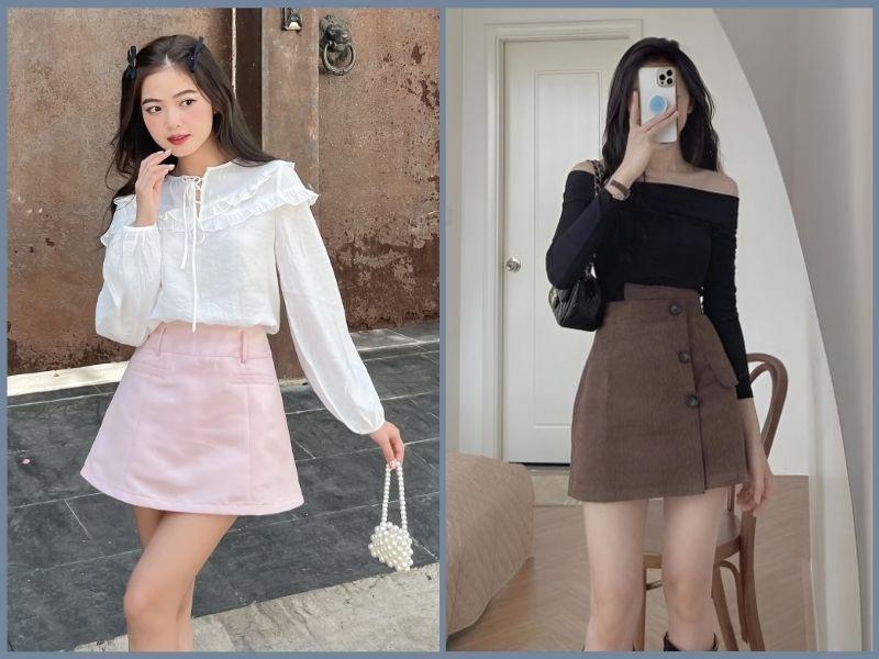15 cách phối đồ với chân váy chữ A ngắn trẻ trung, tôn dáng