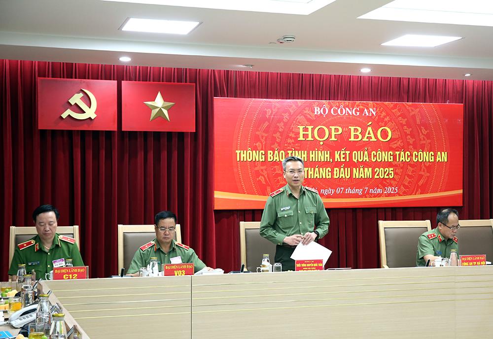 Bộ Công an: Họp báo thông báo tình hình, kết quả công tác công an 6 tháng đầu năm 2025