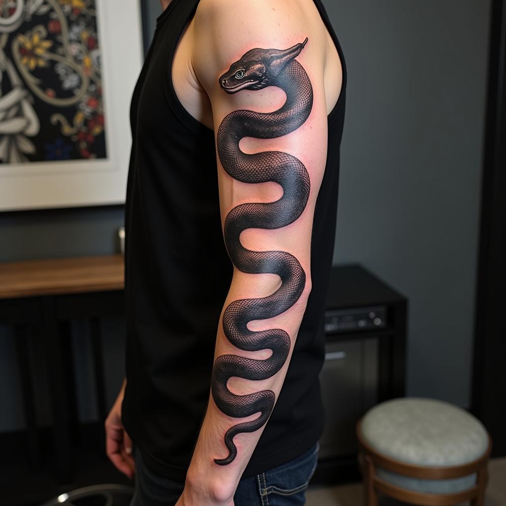 Giải Mã Ý Nghĩa Hình Xăm Rắn Quấn Tay Độc Đáo