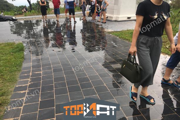 Đá xanh đen mài 20x20x2 cm