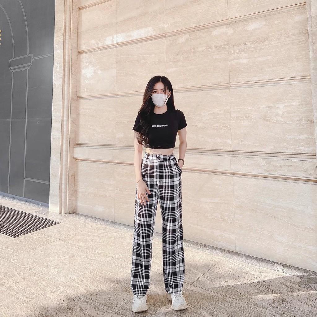 TOP 9 Cách phối đồ với quần caro ống rộng chuẩn fashionista