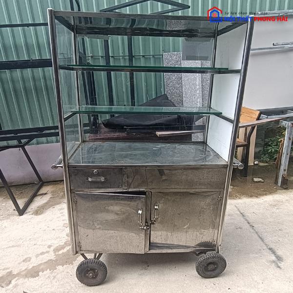 Thanh Lý Xe Đẩy Bán Hàng Rong Inox Cũ Giá Rẻ
