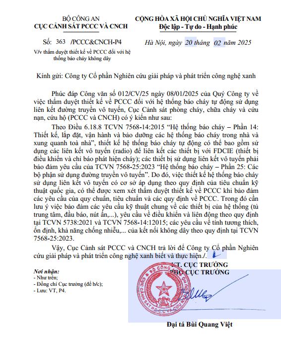 Hệ thống báo cháy không dây có được cảnh sát PCCC công nhận?