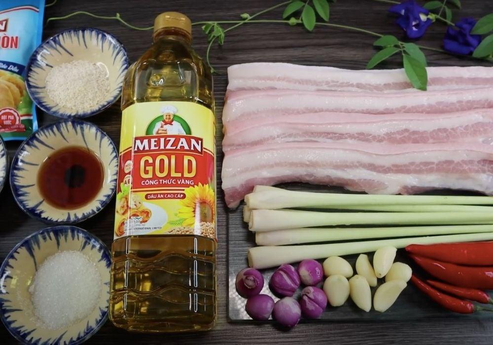 Cách làm thịt ba rọi chiên sả ớt bằng nồi chiên không dầu