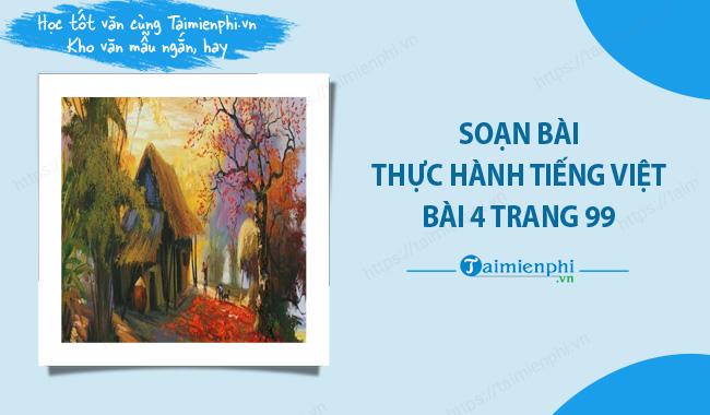 Soạn bài Thực hành tiếng Việt trang 99, Ngữ văn lớp 6 - KNTT
