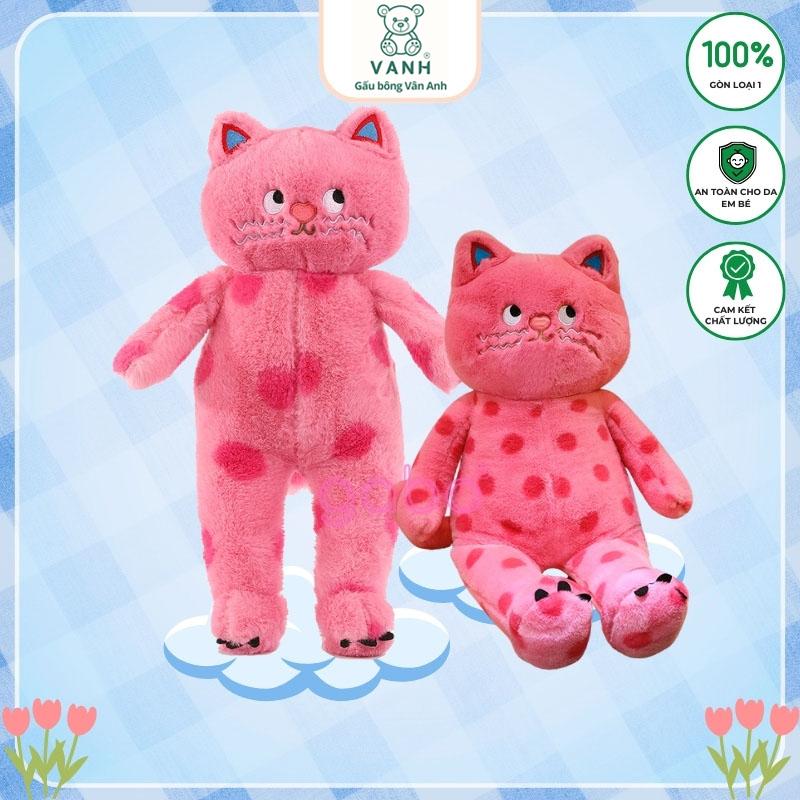 Gấu Bông Mèo Hồng Mặt Quạo Giận Dỗi – Mèo Hồng Mắt Liếc
